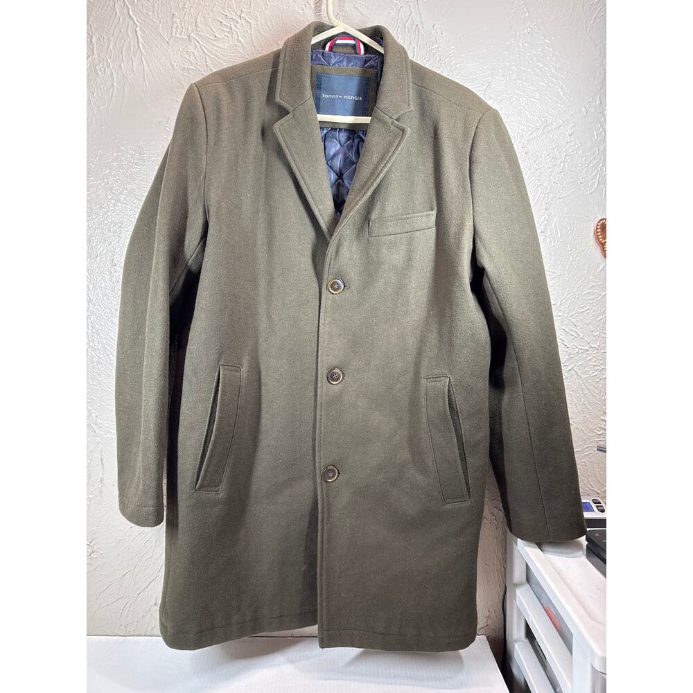 Tommy Hilfiger Men's Heavy Wool‎ Blend Regular Fit Casual Long Overcoat Medium